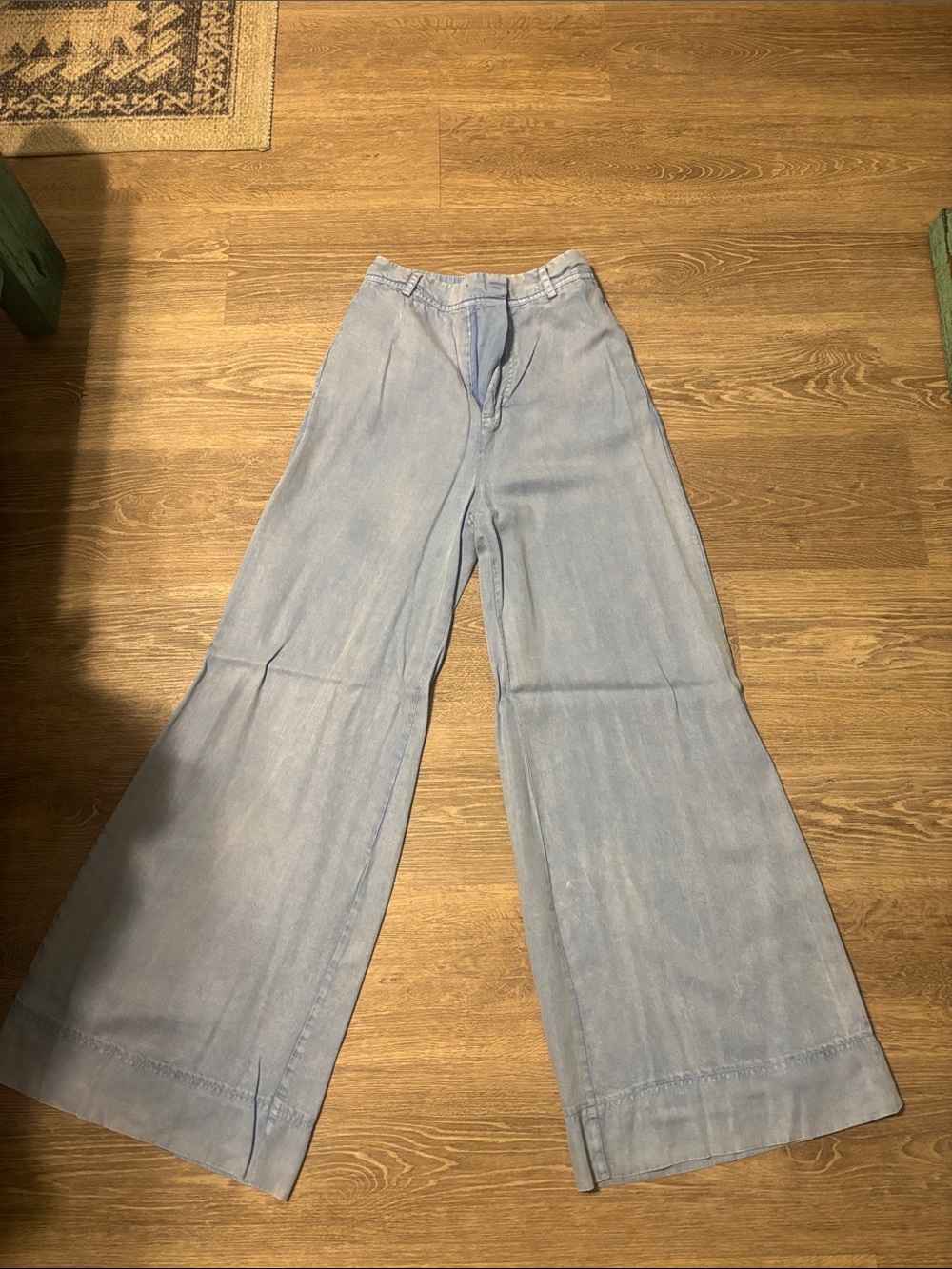 Mustard Seed Light Blue Wide-Leg Flare Jeans